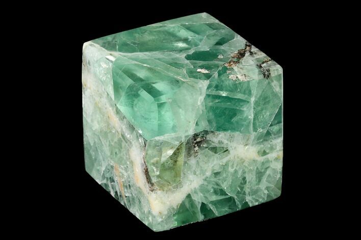 Polished Green Fluorite Cube - Mexico #153380